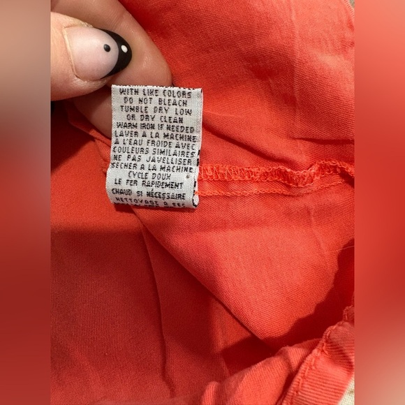 Velvet Heart coral red tencel tie front short sleeve size XL button detail shirt - Picture 4 of 9